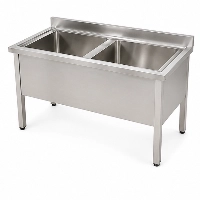  Double Bowl Stainless Steel Commercial Sink | 18 Gauge Super Quality Non-Magnetic Stainless Steel Double Bowl Kitchen Sink for Restaurants, Hotels, Cafeterias, Food Processing Units, Commercial Kitchens,