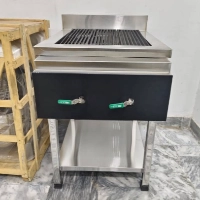  2 Ft Commercial Gas Grill Stainless Steel Cooking Grill | Heavy Duty 18 Gauge Super Quality Non-Magnetic Stainless Steel Gas Grill for Restaurants, Hotels, Fast Food Kitchens, Cafés, Catering Services, Commercial Cooking Equipment