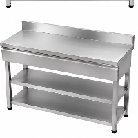  6 Ft Commercial Stainless Steel Working Table with 3 Shelves | 18 Gauge Super Quality Non-Magnetic Stainless Steel Heavy Duty Work Table for Restaurants, Hotels, Bakeries, Food Preparation Areas, Commercial Kitchens